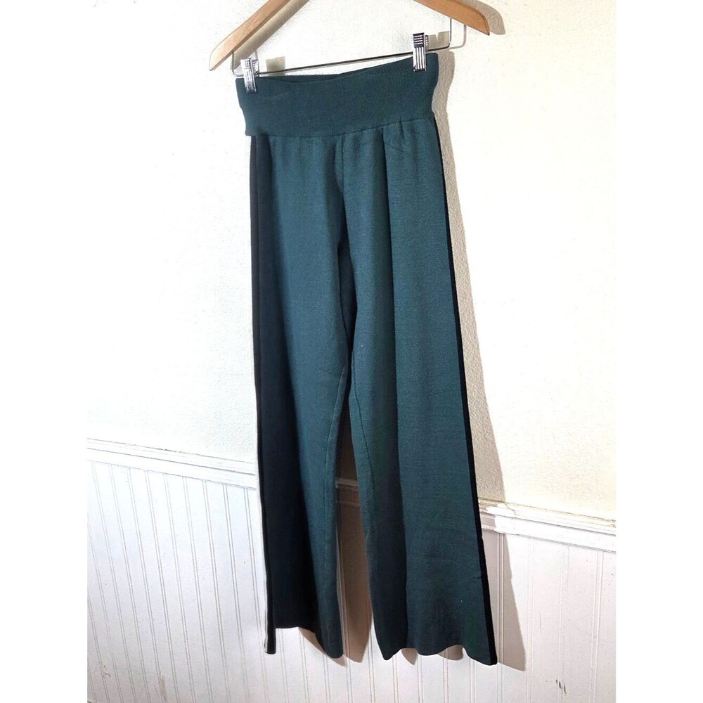 Spiritual Gangster Wide Leg Pants Womens Small Green Knit Lounge Yoga Stretch - Picture 3 of 11